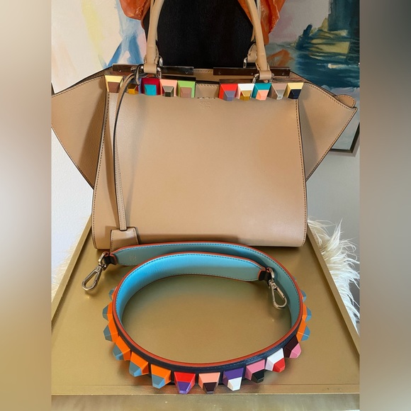 Fendi Blue / Multi Colored studded Bag Strap.Strap You. - Picture 7 of 12